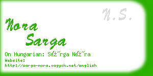 nora sarga business card